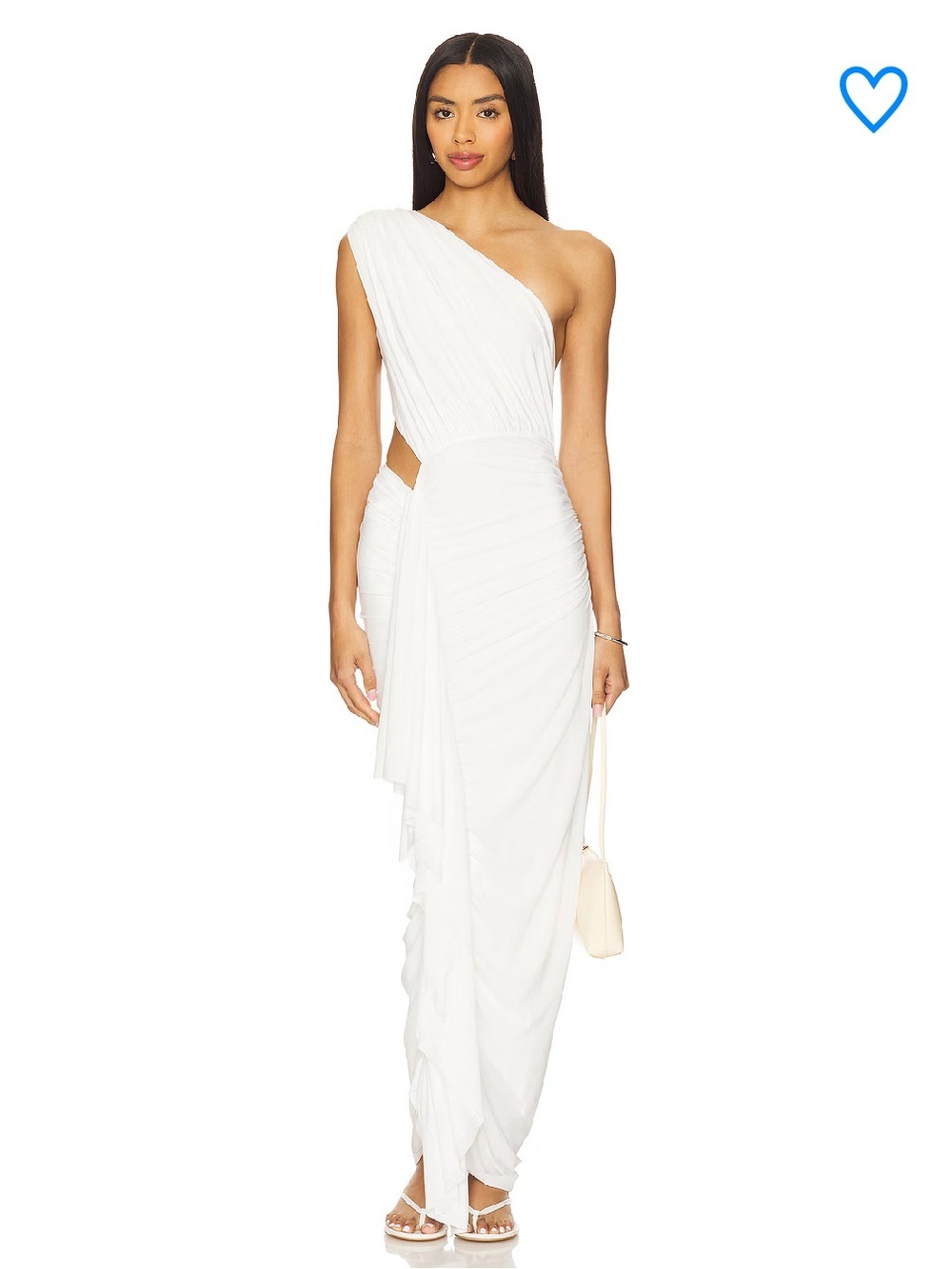 superdown juliet midi dress One-Shoulder White Draped Cutout Gown Revolve S